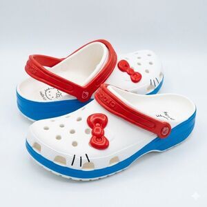 Crocs Hello Kitty Classic Clog Shoes Limited Edition Women's 12 Mens 11 New Rare